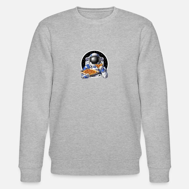 Weltraumastronaut isst Pizza - Stanley/Stella Unisex Bio-Sweatshirt CHANGER  - Grau meliert