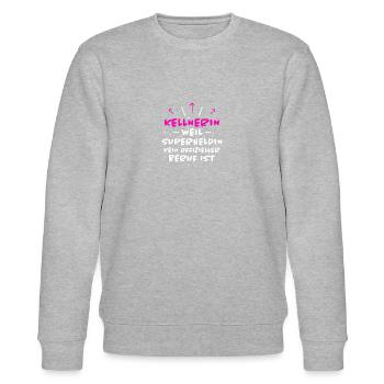 Kellnerin Spruch Beruf Lustiges Kellnerin Geschenk - Stanley/Stella Unisex Bio-Sweatshirt CHANGER  - Grau meliert - Vorne - Nik (191cm) & Marisol (170cm)