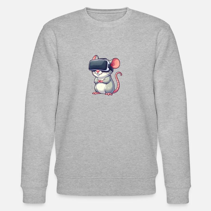 VR-Gaming Ratte und Maus - Stanley/Stella Unisex Bio-Sweatshirt CHANGER  - Grau meliert