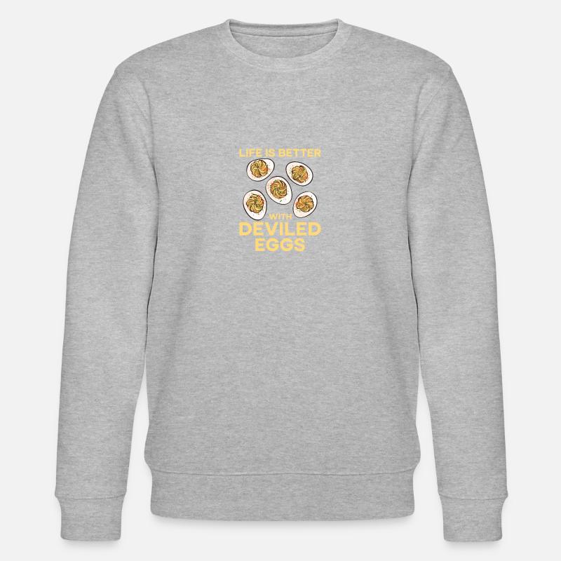 Gefüllte Eier Deviled Eggs - Stanley/Stella Unisex Bio-Sweatshirt CHANGER  - Grau meliert