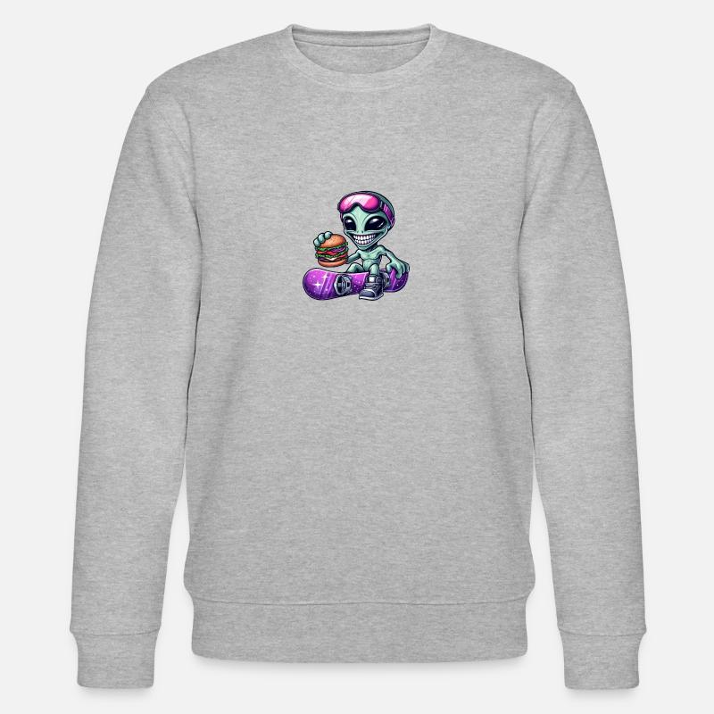 Alien Snowboarder Hamburger Restauration Rapide - Sweat bio CHANGER Stanley/Stella Unisexe - gris chiné