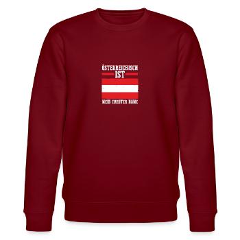 Austrians Austria - Stanley/Stella CHANGER Unisex Organic Sweatshirt - burgundy - Front - Nik (191cm) & Marisol (170cm)