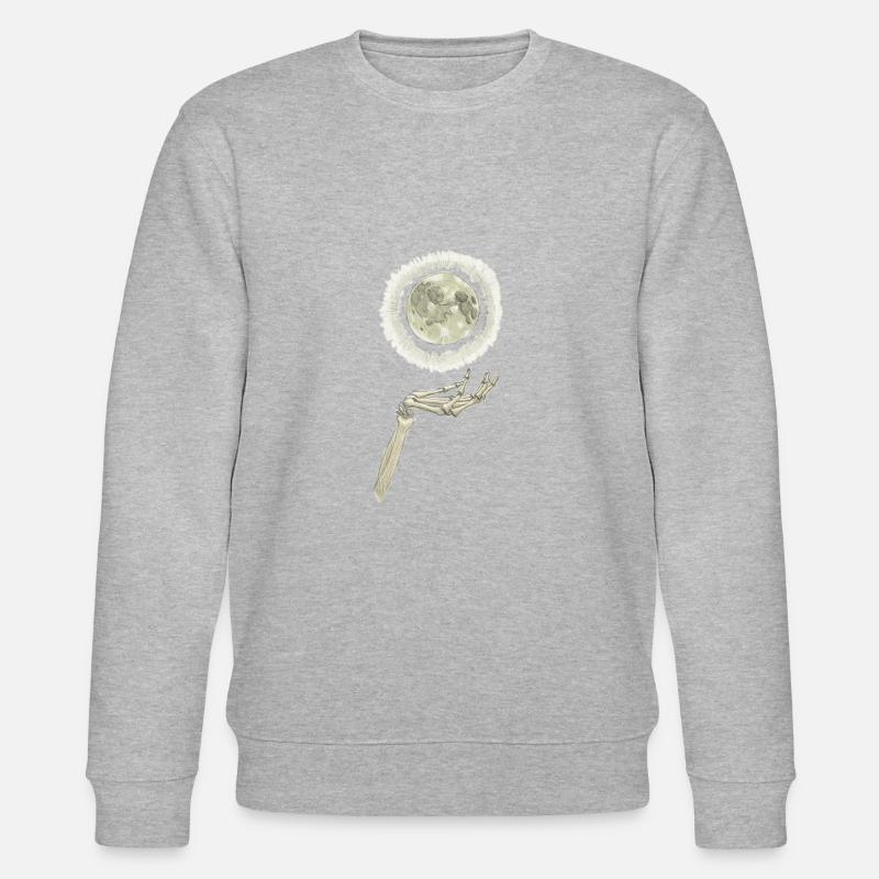 Bonehand with Moon - Stanley/Stella Unisex Bio-Sweatshirt CHANGER  - Grau meliert