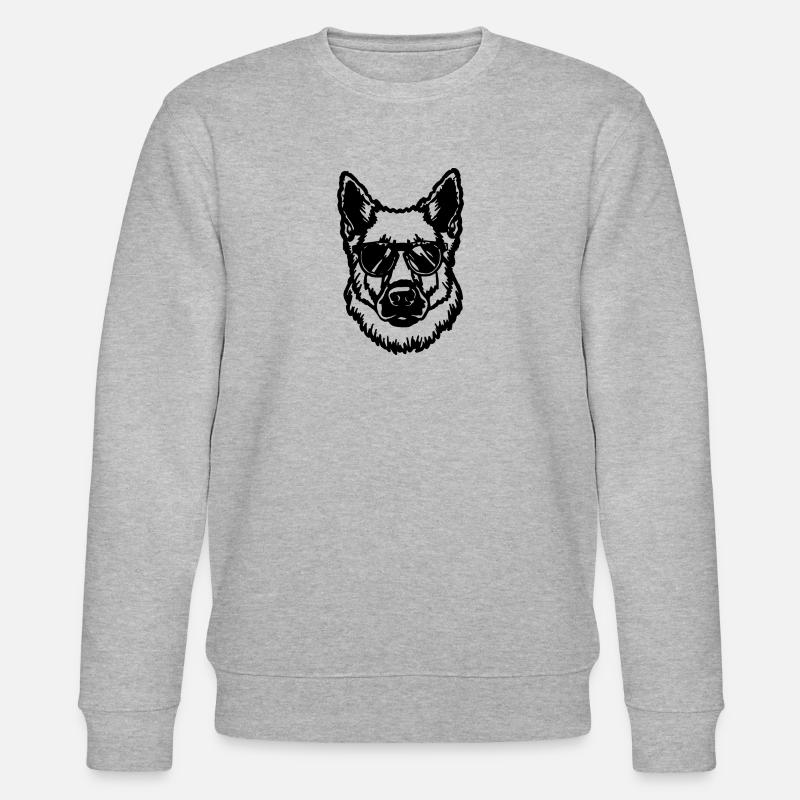Schäferhund Hund Hundekopf - Stanley/Stella Unisex Bio-Sweatshirt CHANGER  - Grau meliert