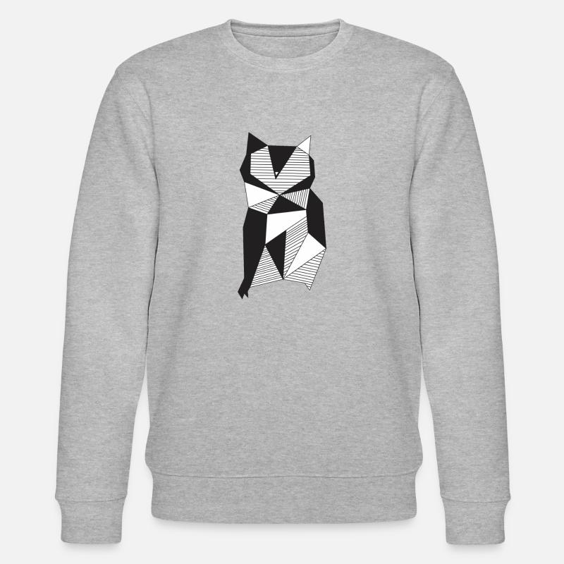 Eule - Schwarzweiß - Stanley/Stella Unisex Bio-Sweatshirt CHANGER  - Grau meliert