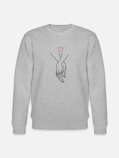 handen paar hart - Stanley/Stella Uniseks bio-sweatshirt CHANGER  - grijs gemêleerd