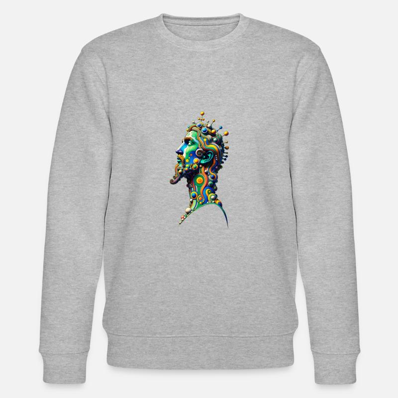 Friedensreich Hundertwasser | Gott - Stanley/Stella Unisex Bio-Sweatshirt CHANGER - Grau meliert