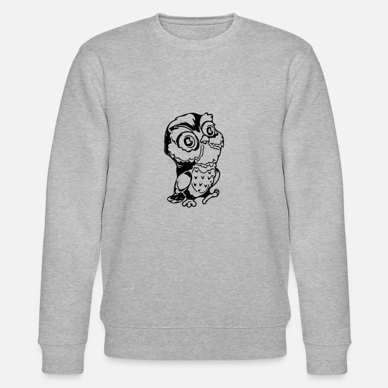 Niedliche Eule - Stanley/Stella Unisex Bio-Sweatshirt CHANGER  - Grau meliert