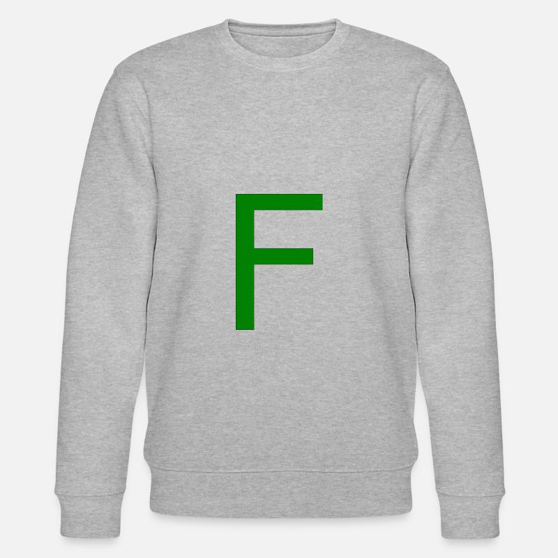 F gruen Buchstabe Alphabet - Stanley/Stella Unisex Bio-Sweatshirt CHANGER  - Grau meliert