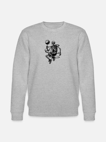 Halloween skeletons playing basketball - Stanley/Stella CHANGER Unisex Organic Sweatshirt - heather grey