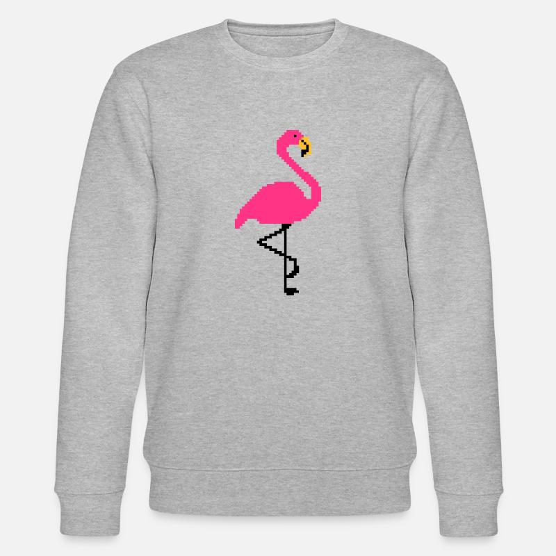Flamingo PIxel Art - Sweat bio CHANGER Stanley/Stella Unisexe - gris chiné