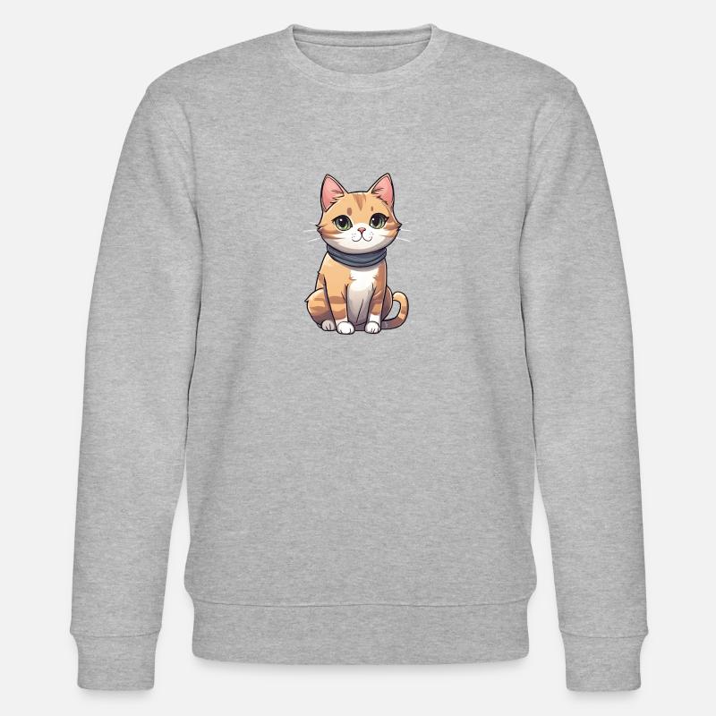 Niedliche Katze - Stanley/Stella Unisex Bio-Sweatshirt CHANGER  - Grau meliert