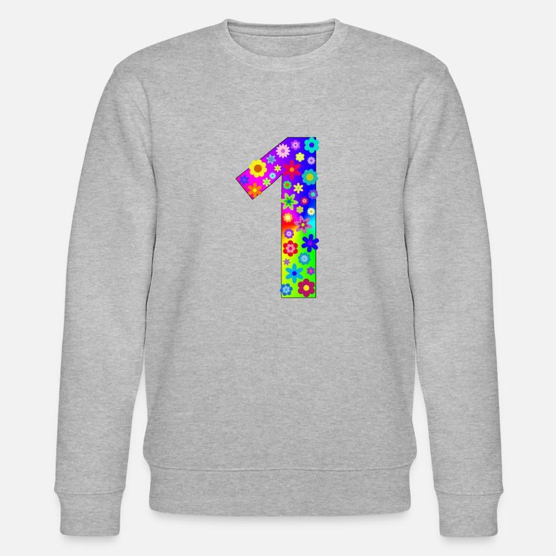 Blumen Zahl1 - Stanley/Stella Unisex Bio-Sweatshirt CHANGER  - Grau meliert