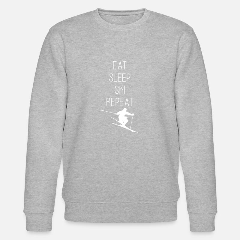 Eat Sleep SKI Repeat - Stanley/Stella Unisex Bio-Sweatshirt CHANGER  - Grau meliert