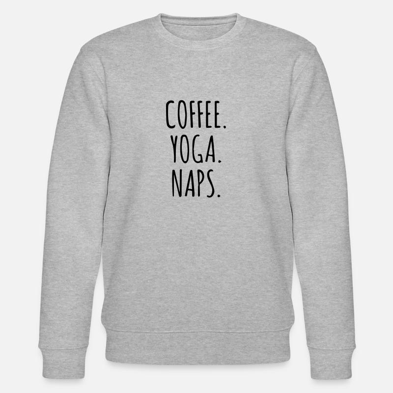 coffee yoga naps - Stanley/Stella Unisex Bio-Sweatshirt CHANGER  - Grau meliert
