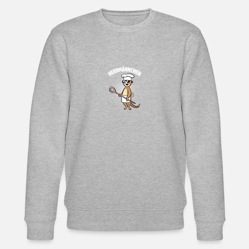 Herdmännchen - Erdmännchen mit Kochlöffel - Stanley/Stella Unisex Bio-Sweatshirt CHANGER  - Grau meliert