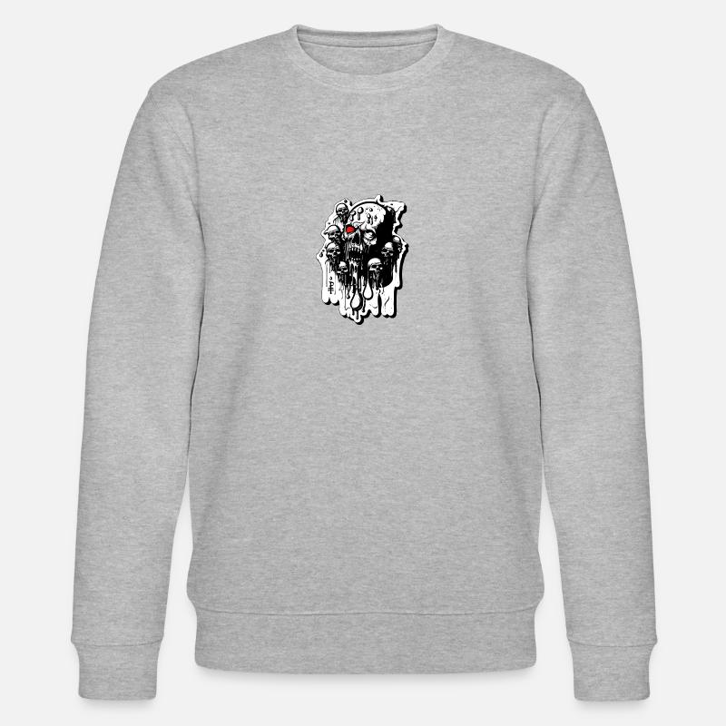Zombie Skulls and Skulls - Stanley/Stella CHANGER Unisex Organic Sweatshirt - heather grey