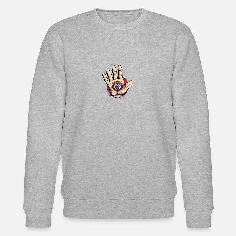 Main avec œil : Attention ! - Sweat bio CHANGER Stanley/Stella Unisexe - gris chiné