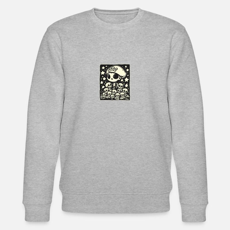 Chibi Pirate Skull - Stanley/Stella CHANGER Unisex Organic Sweatshirt - heather grey