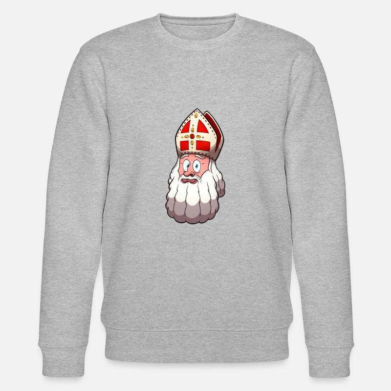 St. Nikolaus Gesicht - Stanley/Stella Unisex Bio-Sweatshirt CHANGER  - Grau meliert