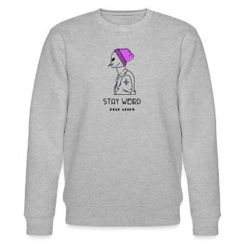 Stay Weird Stay Alien - Stanley/Stella Unisex Bio-Sweatshirt CHANGER  - Grau meliert - Vorne - Nik (191cm) & Marisol (170cm)