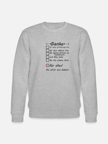 Beste Taxifahrerin Danke sagen Dankeschön Abschied - Stanley/Stella Unisex Bio-Sweatshirt CHANGER - Grau meliert