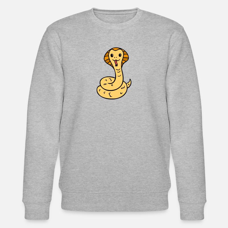cute laughing comic snake - Stanley/Stella CHANGER Unisex Organic Sweatshirt - heather grey