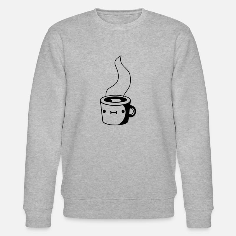 Cute coffee cup - Stanley/Stella CHANGER Unisex Organic Sweatshirt - heather grey