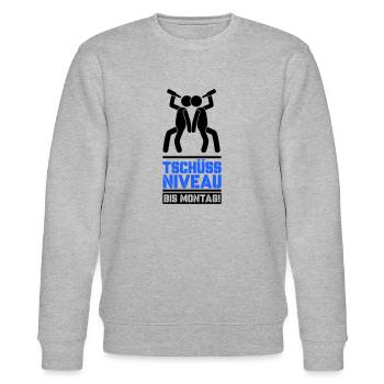 tschüss niveau 02 - Stanley/Stella Unisex Bio-Sweatshirt CHANGER  - Grau meliert - Vorne - Nik (191cm) & Marisol (170cm)