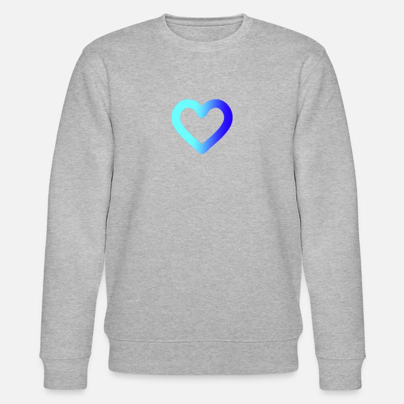blaues Herz - Stanley/Stella Unisex Bio-Sweatshirt CHANGER  - Grau meliert