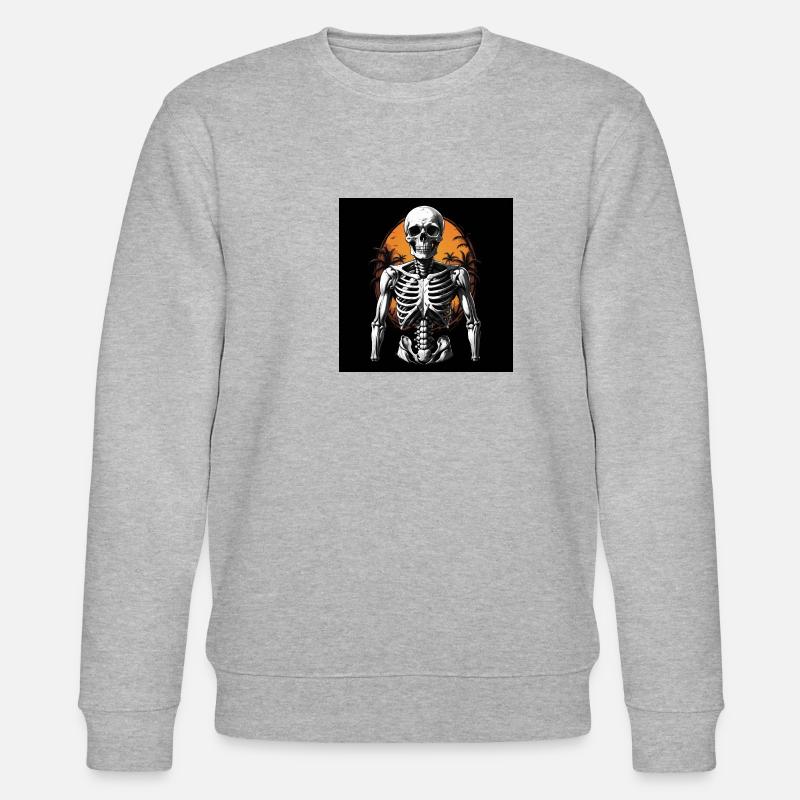 Skelett Halloween Kostüm Geschenk - Stanley/Stella Unisex Bio-Sweatshirt CHANGER  - Grau meliert