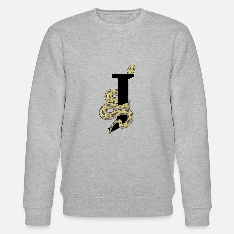 Buchstabe j Schlange - Stanley/Stella Unisex Bio-Sweatshirt CHANGER  - Grau meliert