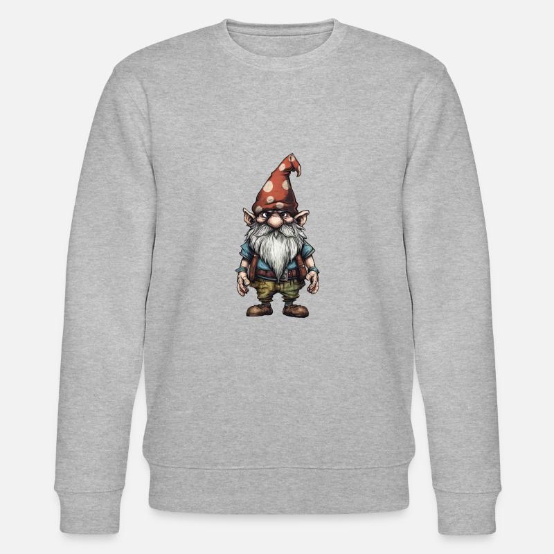 Dessin de nain de jardin - Sweat bio CHANGER Stanley/Stella Unisexe - gris chiné