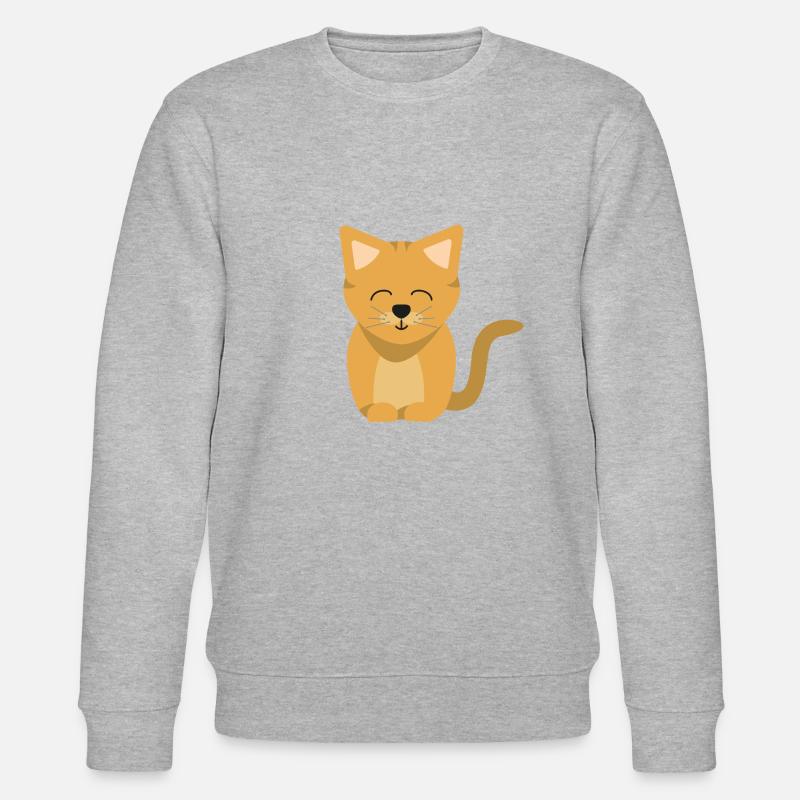 niedliche Katze - Stanley/Stella Unisex Bio-Sweatshirt CHANGER  - Grau meliert
