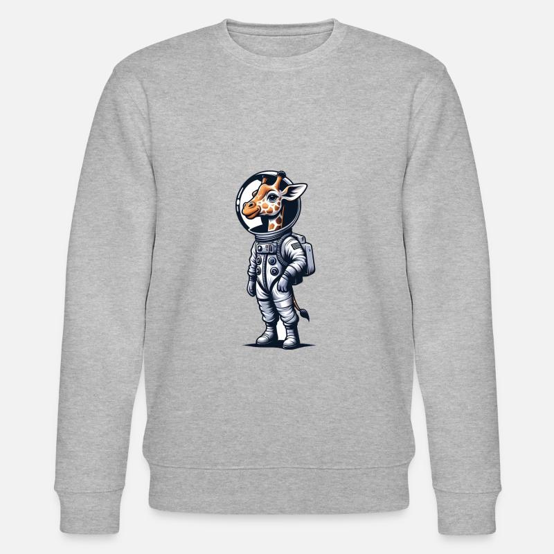 Mignon Girafe Astronaute - Sweat bio CHANGER Stanley/Stella Unisexe - gris chiné
