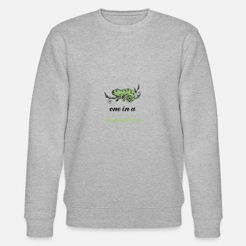 Chamäleon gezeichnet Spruch - Stanley/Stella Unisex Bio-Sweatshirt CHANGER  - Grau meliert