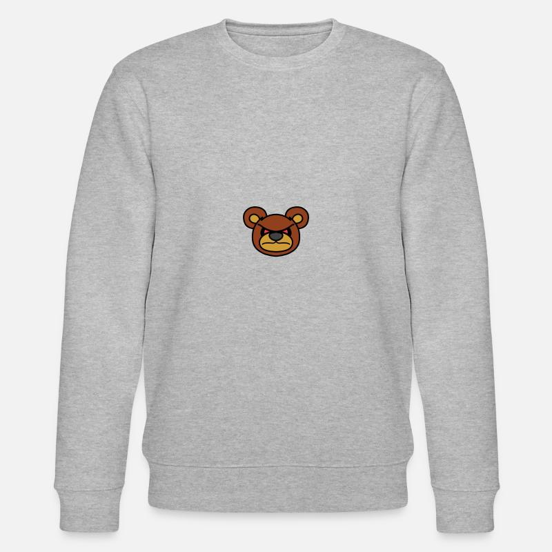Wütender Teddybär - Stanley/Stella Unisex Bio-Sweatshirt CHANGER  - Grau meliert