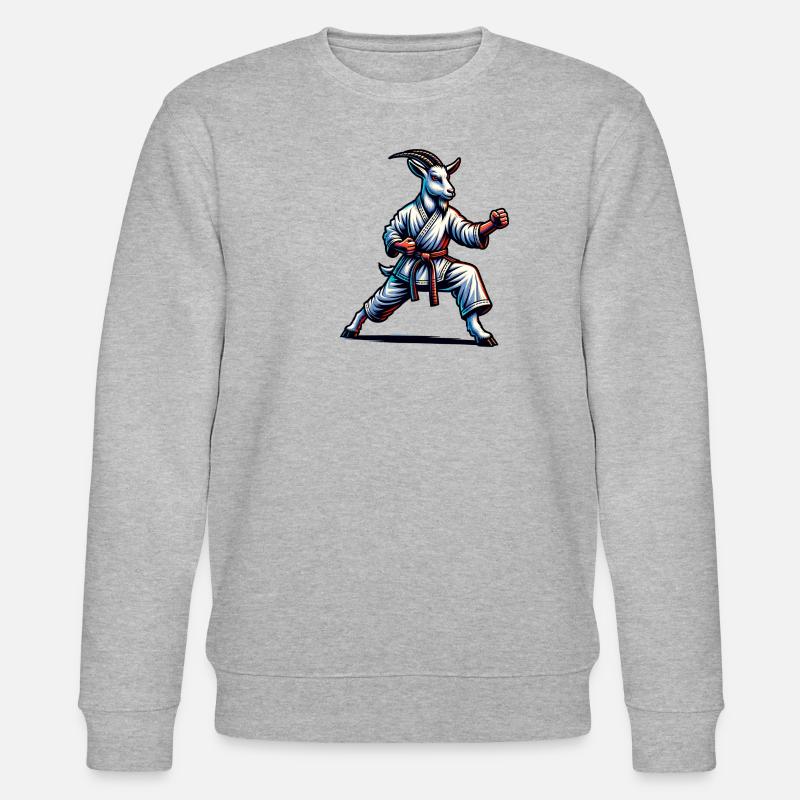 Karate-Ziege in Action – Dynamischer Kampfgeist - Stanley/Stella Unisex Bio-Sweatshirt CHANGER - Grau meliert