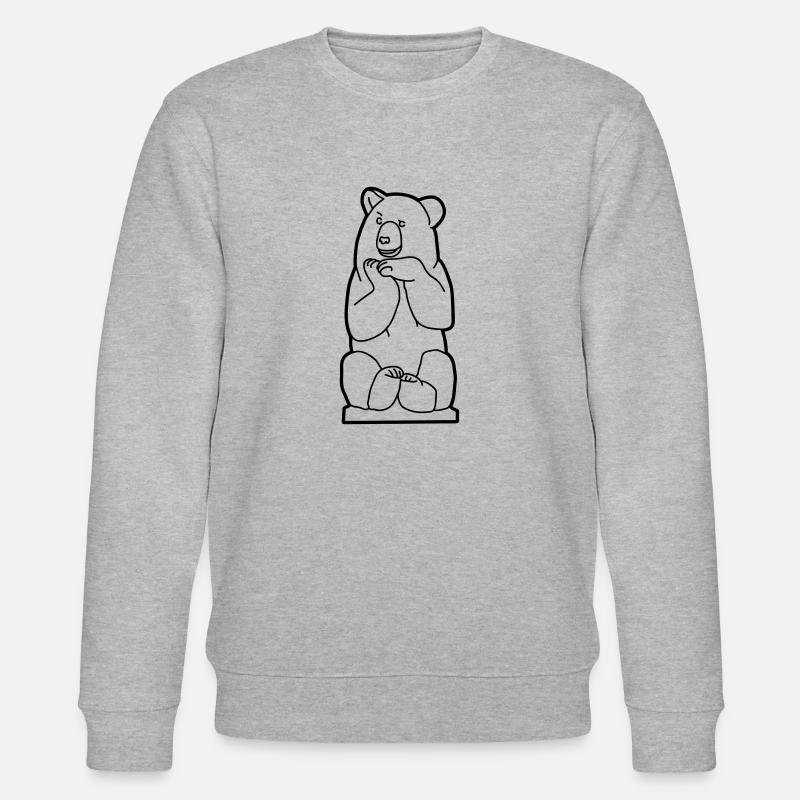 Berliner Bär, sitzend - Stanley/Stella Unisex Bio-Sweatshirt CHANGER  - Grau meliert