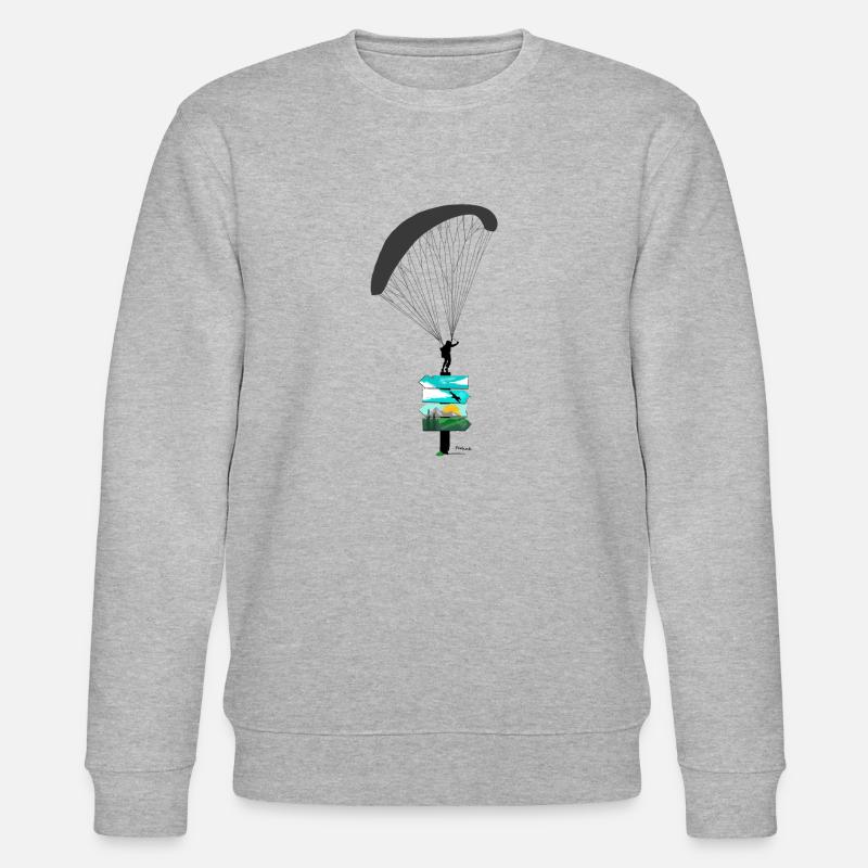 Gleitschirm Paragliding Berge Drachenfliegen - Stanley/Stella Unisex Bio-Sweatshirt CHANGER  - Grau meliert