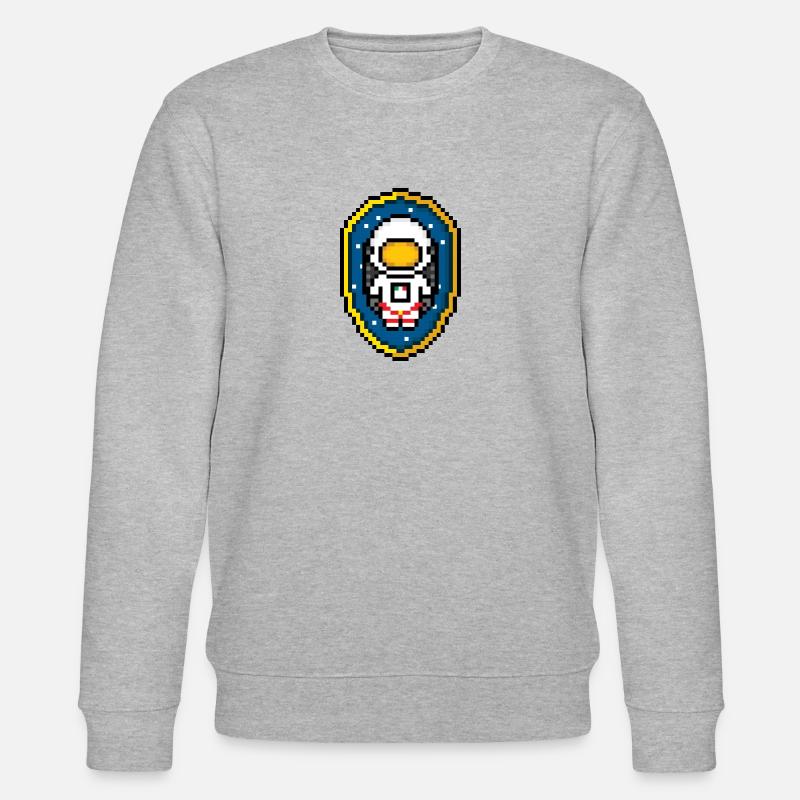 Astronaut Badge (Pixel art/Space-Badge) - Stanley/Stella Unisex Bio-Sweatshirt CHANGER  - Grau meliert