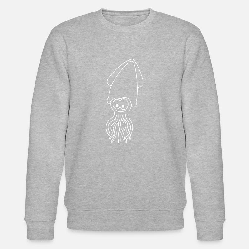 Tintenfisch Comic Tier - Stanley/Stella Unisex Bio-Sweatshirt CHANGER  - Grau meliert