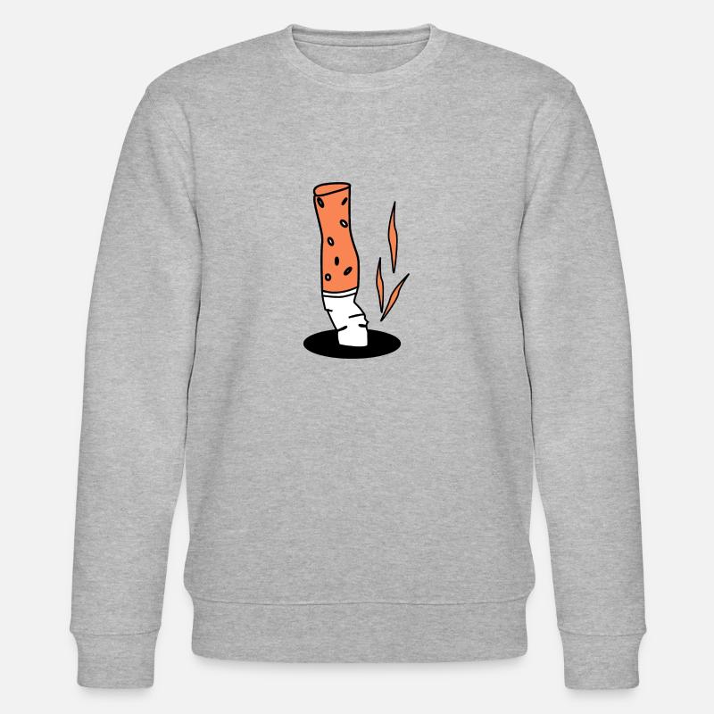 Zigarette Zigaretten Zigarettenstummel - Stanley/Stella Unisex Bio-Sweatshirt CHANGER  - Grau meliert