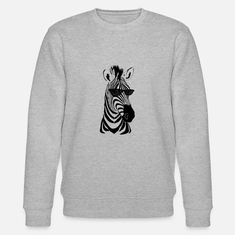 Zebra mit Sonnenbrille - Stanley/Stella Unisex Bio-Sweatshirt CHANGER  - Grau meliert