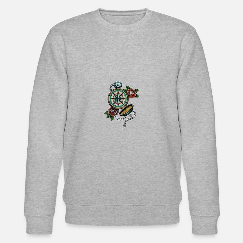Kompass der alten Schule - Stanley/Stella Unisex Bio-Sweatshirt CHANGER  - Grau meliert