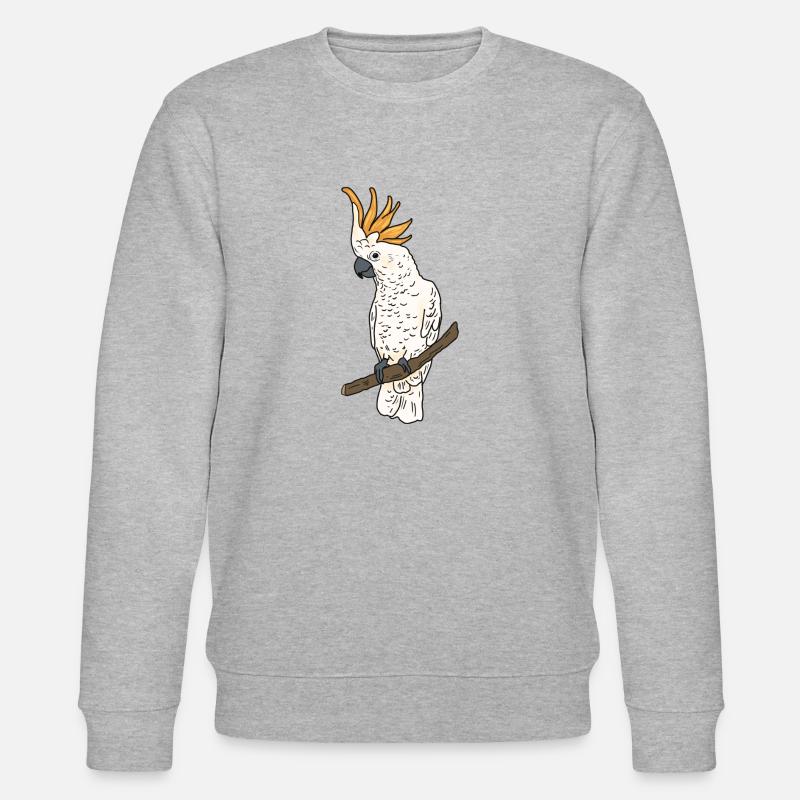 Cacadou oiseau perroquet - cacadu de bonnet orange - Sweat bio CHANGER Stanley/Stella Unisexe - gris chiné