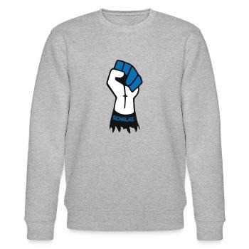 Die Faust von Schalke - Stanley/Stella Unisex Bio-Sweatshirt CHANGER  - Grau meliert - Vorne - Nik (191cm) & Marisol (170cm)