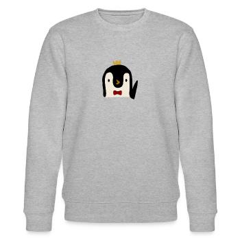 Süßer Pinguin Design cute penguin animal sweet - Stanley/Stella Unisex Bio-Sweatshirt CHANGER  - Grau meliert - Vorne - Nik (191cm) & Marisol (170cm)