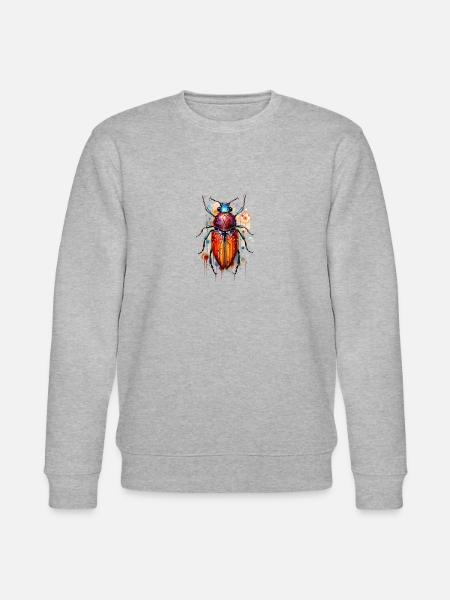 Aquarelle froide Boho Beetle Insecte - Sweat bio CHANGER Stanley/Stella Unisexe - gris chiné