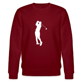 Golfspieler - Stanley/Stella Unisex Bio-Sweatshirt CHANGER  - Burgunderrot - Vorne - Nik (191cm) & Marisol (170cm)